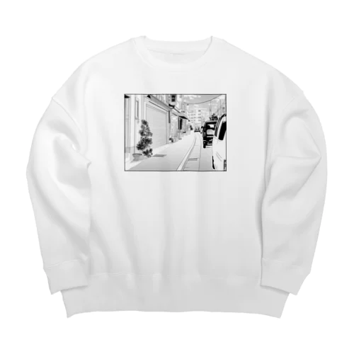 漫画背景風イラスト Big Crew Neck Sweatshirt