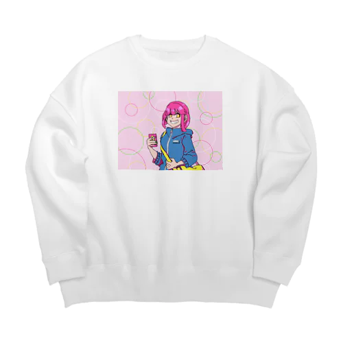 ピンクなJK Big Crew Neck Sweatshirt