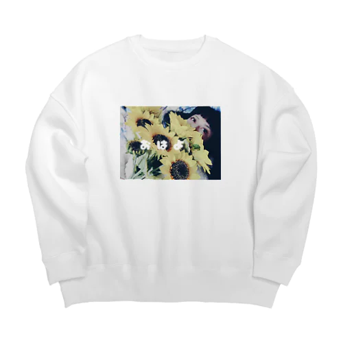 おはよ🐢　/ぽてさらちゃん。 Big Crew Neck Sweatshirt