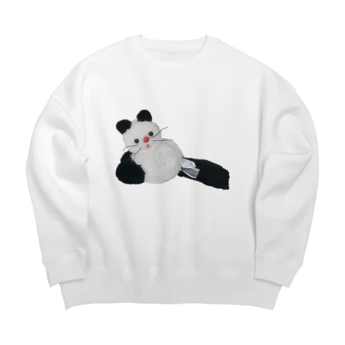 黒靴下の猫ちゃん Big Crew Neck Sweatshirt