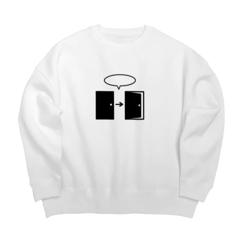 オープンザドア（黒イラスト大） Big Crew Neck Sweatshirt