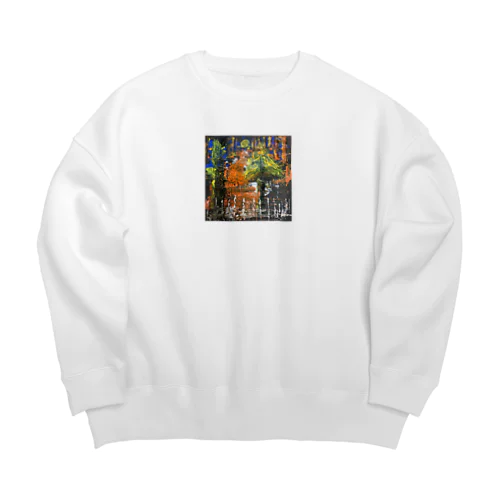 夜の森林 Big Crew Neck Sweatshirt