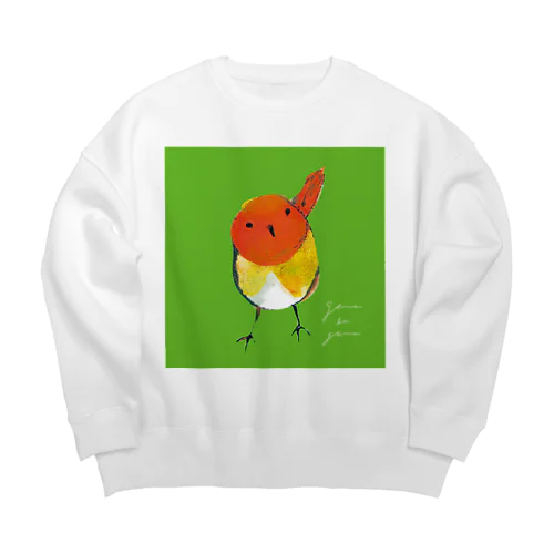 こまどりと草色 Big Crew Neck Sweatshirt