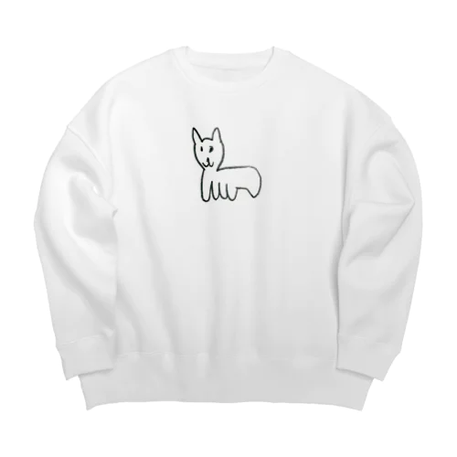 尻尾が怪しい猫 Big Crew Neck Sweatshirt