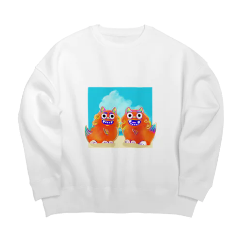 [沖縄土産]シーサーと空と海 Big Crew Neck Sweatshirt