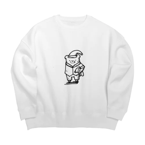  寝る前のくま Big Crew Neck Sweatshirt