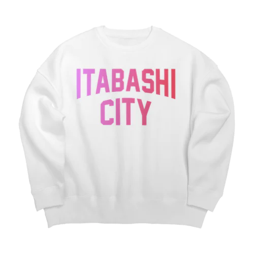 板橋区 ITABASHI CITY ロゴピンク Big Crew Neck Sweatshirt
