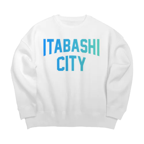 板橋区 ITABASHI CITY ロゴブルー Big Crew Neck Sweatshirt