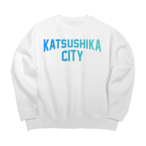 葛飾区 KATSUSHIKA CITY ロゴブルー Big Crew Neck Sweatshirt
