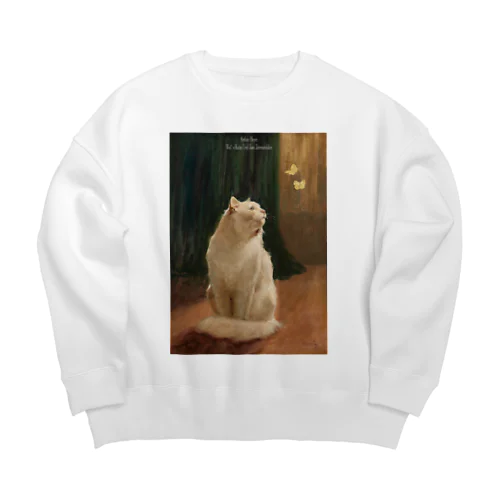 アルトゥール・ヘイヤー　Weiße Katze Und Zwei Zitronenfalter Big Crew Neck Sweatshirt