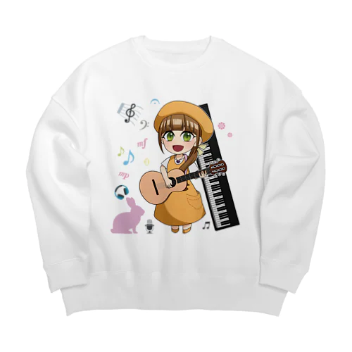 かおふあちゃんギター&ピアノ(フルカラー) Big Crew Neck Sweatshirt