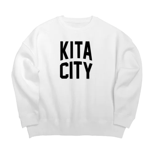 北区 KITA CITY ロゴブラック Big Crew Neck Sweatshirt