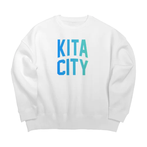 北区 KITA CITY ロゴブルー Big Crew Neck Sweatshirt