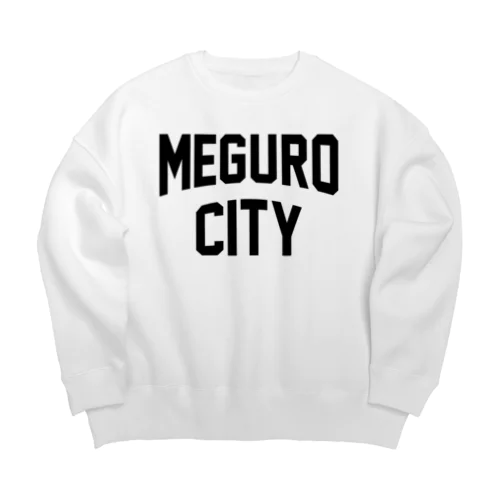 目黒区 MEGURO CITY ロゴブラック Big Crew Neck Sweatshirt