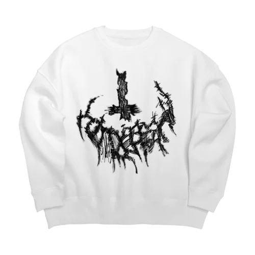 退廃白 Big Crew Neck Sweatshirt