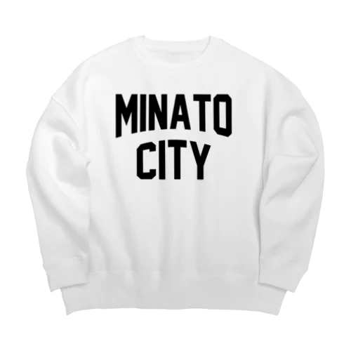 港区 MINATO CITY ロゴブラック Big Crew Neck Sweatshirt