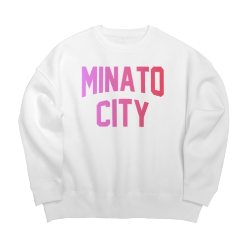 港区 MINATO CITY ロゴピンク Big Crew Neck Sweatshirt