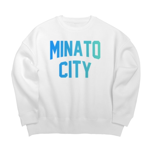 港区 MINATO CITY ロゴブルー Big Crew Neck Sweatshirt