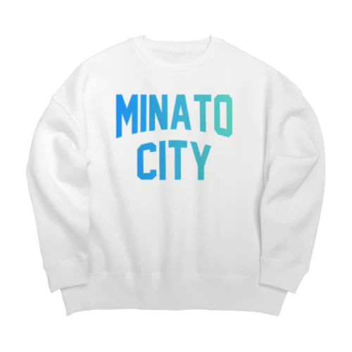港区 MINATO CITY ロゴブルー Big Crew Neck Sweatshirt