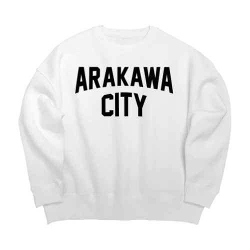 荒川区 ARAKAWA WARD ロゴブラック Big Crew Neck Sweatshirt