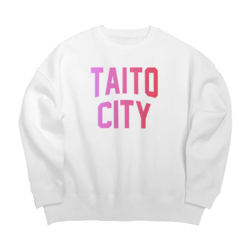 台東区 TAITO TOWN ロゴピンク Big Crew Neck Sweatshirt