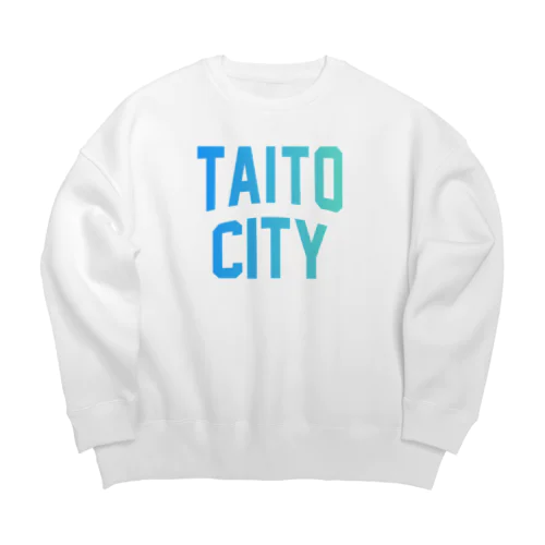 台東区 TAITO WARD ロゴブルー Big Crew Neck Sweatshirt
