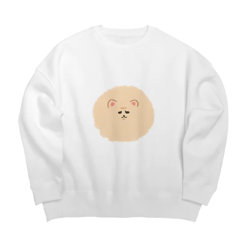 ふえくされたポメ　薄茶 Big Crew Neck Sweatshirt