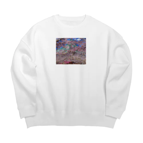 桜の景色　青空の春鐘突き堂 Big Crew Neck Sweatshirt