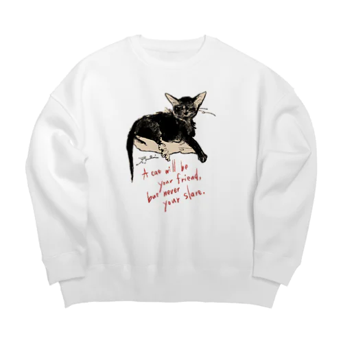 黒猫トト Big Crew Neck Sweatshirt