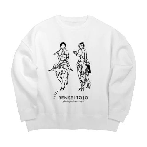 【ブラック】耳賏とハツリョエ Big Crew Neck Sweatshirt