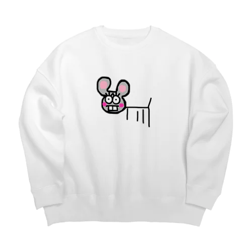 ネズミちゃんです♀ Big Crew Neck Sweatshirt