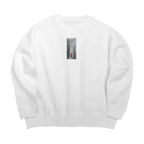 あくまちゃんと荒れた街 Big Crew Neck Sweatshirt