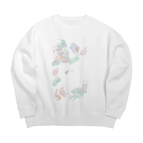 色々001(colorful version) Big Crew Neck Sweatshirt
