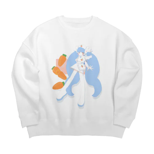 うさぎ にんじん ナース Big Crew Neck Sweatshirt