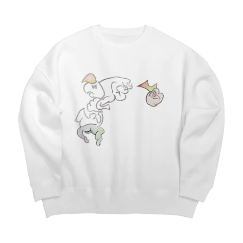 加工しすぎて時空が歪んだ Big Crew Neck Sweatshirt