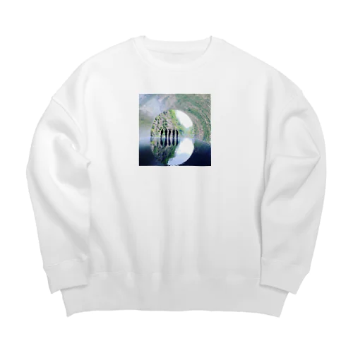 風景柄 Big Crew Neck Sweatshirt