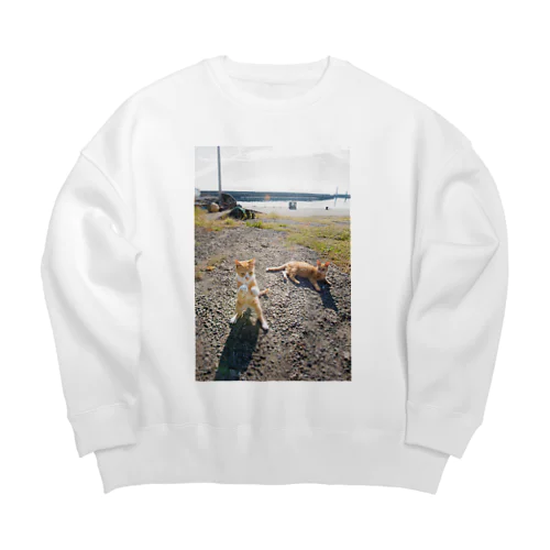 にゃんこボクサー Big Crew Neck Sweatshirt