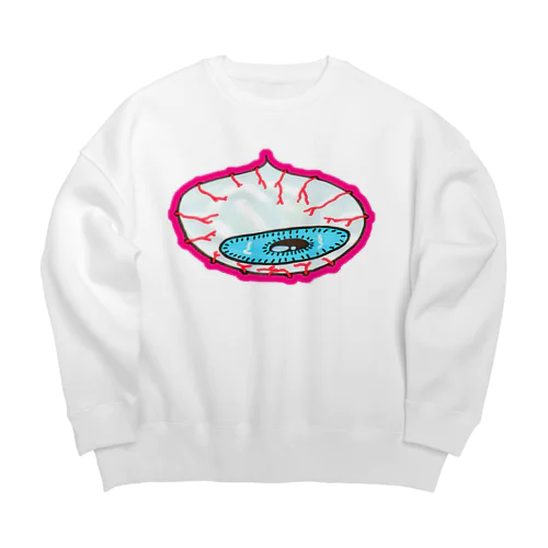 目覚めの眼球ピンク Big Crew Neck Sweatshirt