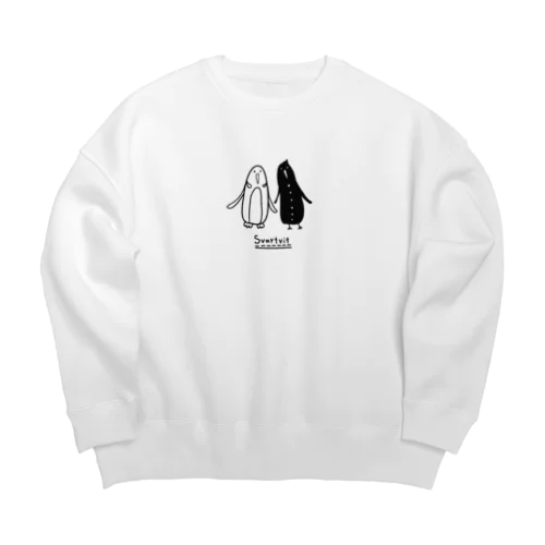 モノクロペンギンと茄子 Big Crew Neck Sweatshirt