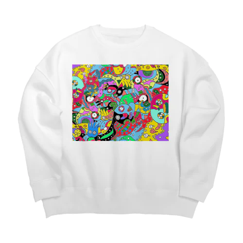 ド派手な生活応援グッズ Big Crew Neck Sweatshirt