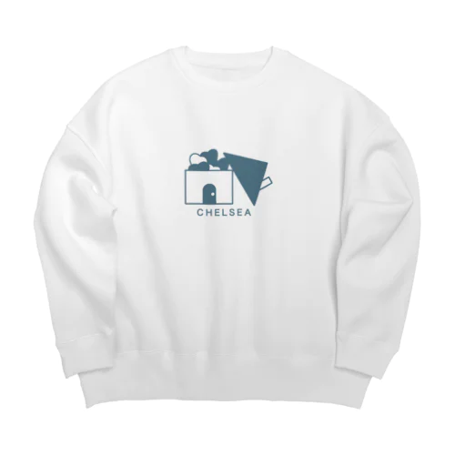 ちぇるしーHome(青) Big Crew Neck Sweatshirt