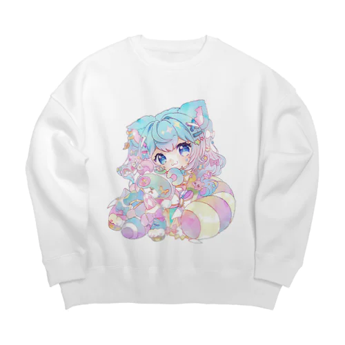 わたぬきデフォルメイラストグッズ Big Crew Neck Sweatshirt