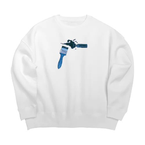 Paint it Navy Blue Big Crew Neck Sweatshirt