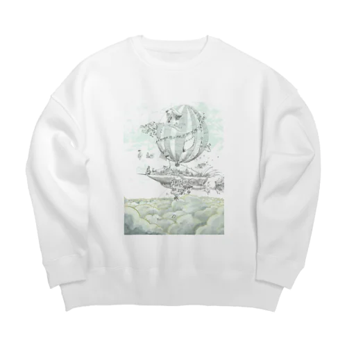 大空を旅する気球村 Big Crew Neck Sweatshirt