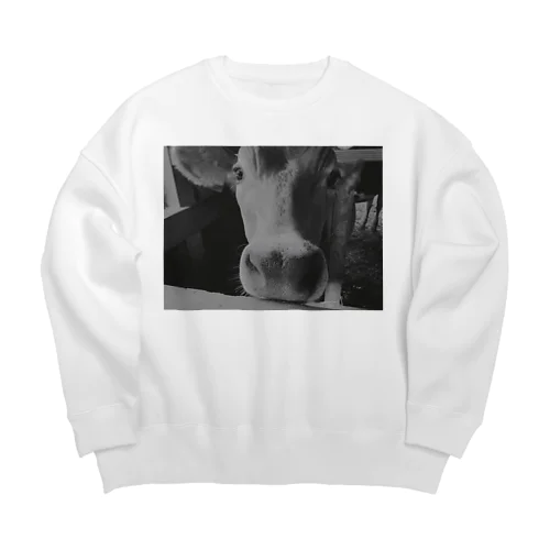 limited　cow Collection Big Crew Neck Sweatshirt