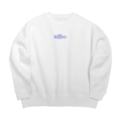 three LOGO NEON Indigo Big Crew Neck Sweatshirt