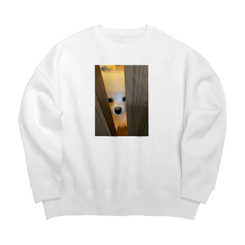 猿期なポメ Big Crew Neck Sweatshirt