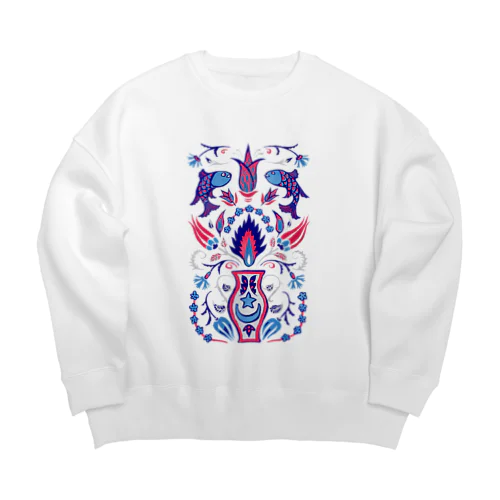 🇹🇷トルコのイズニックタイル【ラピスラズリ】 Big Crew Neck Sweatshirt