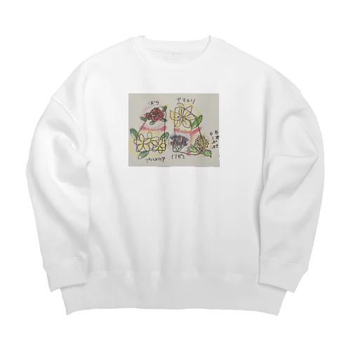 肺フラワー Big Crew Neck Sweatshirt