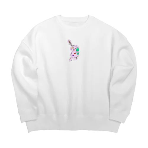 病みうさぎ(カラーver.) Big Crew Neck Sweatshirt